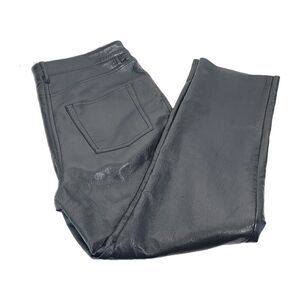 Wilfred Aritzia Women's The Melina Sz 12 Black Vegan Leather Straight Leg Pants